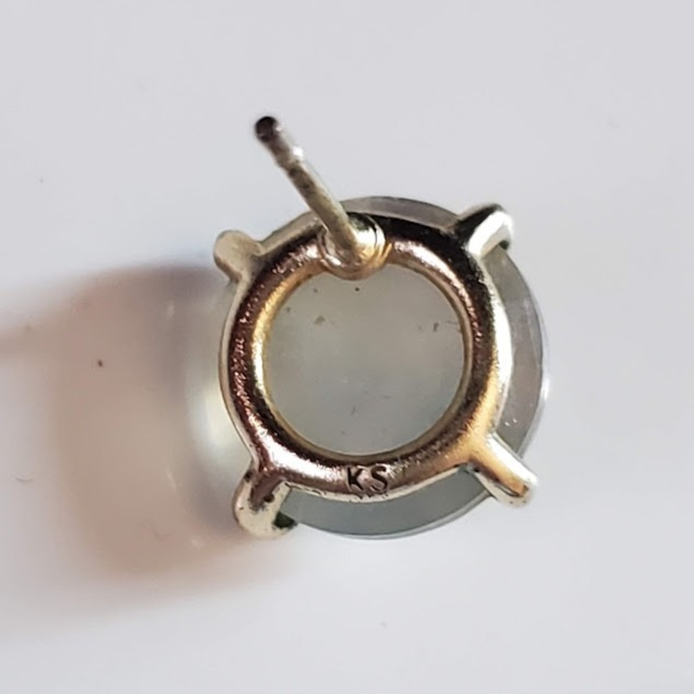 Kendra Scott Gray Iridescent Round Stud Earrings Silver Tone Versatile Chic - Picture 2 of 7